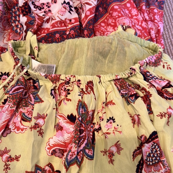 NWT FREE PEOPLE bali citrus skies lime red Floral Yellow Jumpsuit size XS - Picture 11 of 13